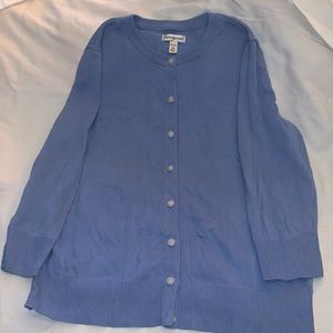*3 for $25* Croft&Barrow Powder Blue front button Sweater size petite fits s-m